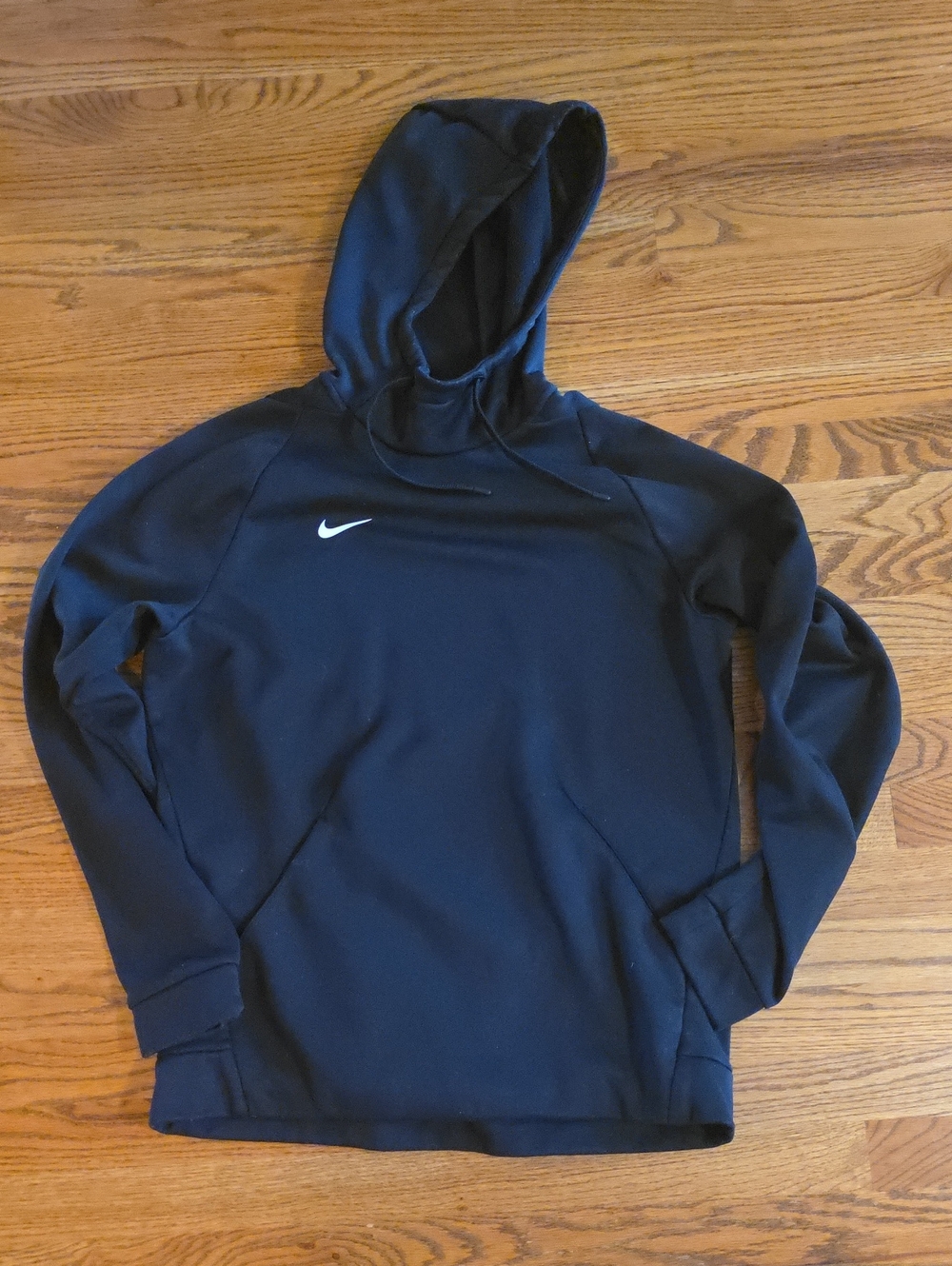 Nike Men’s Black Hooded Sweatshirt with White Swoosh